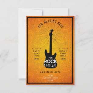 Rock Festival Invitation Carte Flat