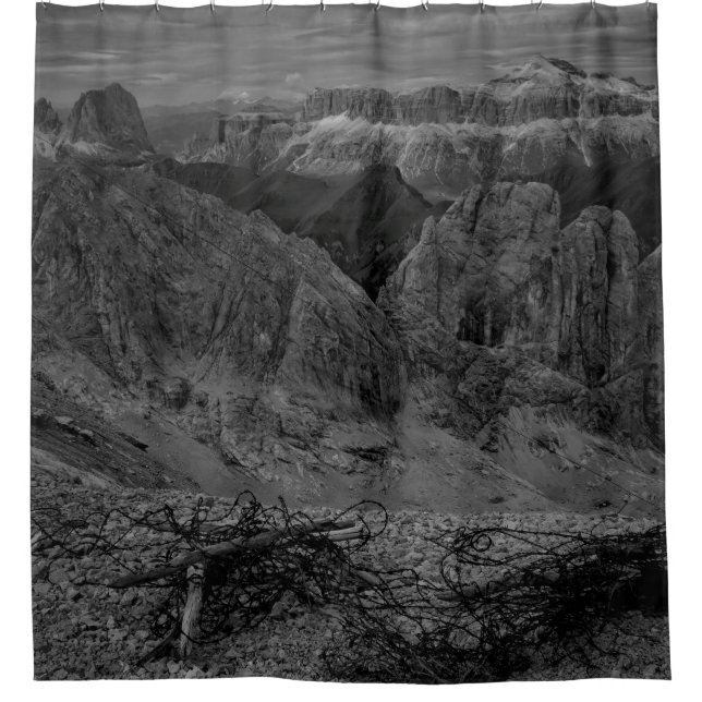 ROCK FORMATION IN GRAYSCALE PHOTO (Front)