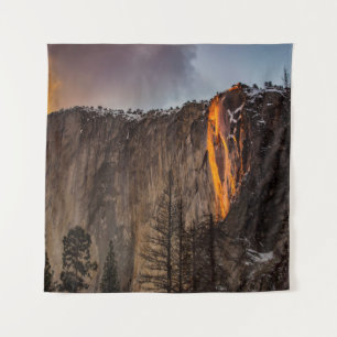 ROCK FORMATION WITH LAVA DURING DAYTIME TAPESTRY