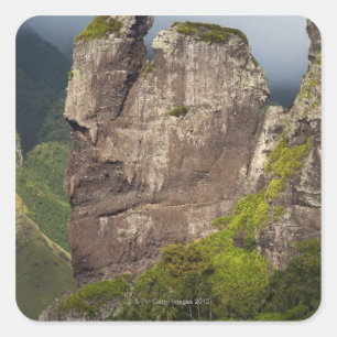 Rock formations after the Bay of Virgins, island Square Sticker