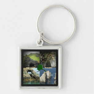 Rock Formations and Caves in Alaska Collage Keychain