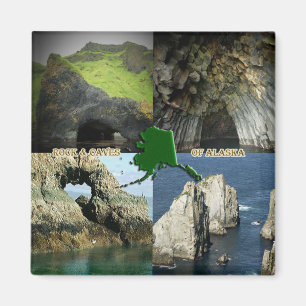 Rock Formations and Caves in Alaska Collage Magnet