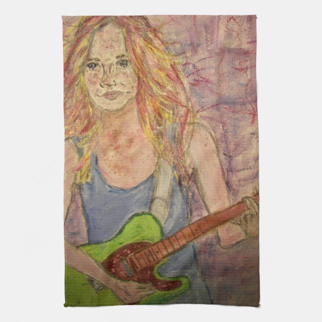 Rock Girl Kitchen Towel (Vertical)