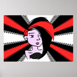 Rock Girl Modern Art Poster - Customizable