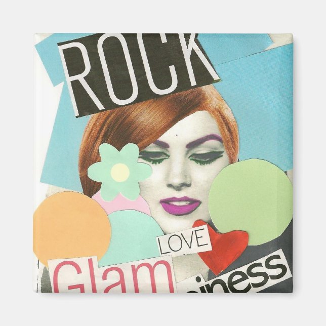 Rock Glam Love & Happiness Magnet (Front)