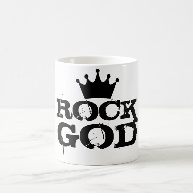 rock god cup or mug rock & roll metal indie band (Center)