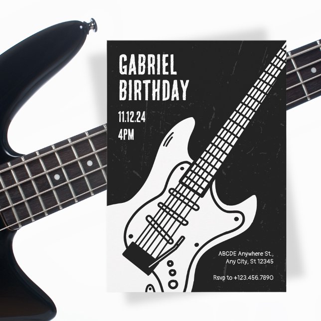 Rock guitar birthday invitation (Creator Uploaded)