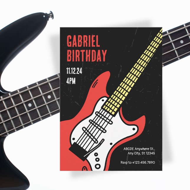 Rock guitar birthday invitation (Creator Uploaded)