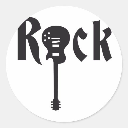 rock guitar classic round sticker