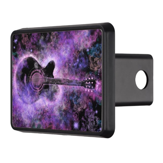 Rock Guitar Hitch Cover Musical Design Purple (Left)