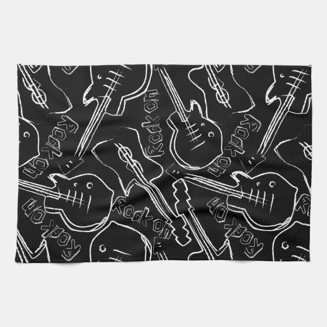 Rock guitar kitchen towel (Horizontal)