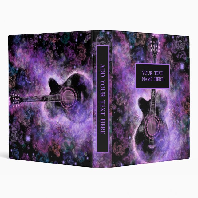 Rock Guitar Music Binder with Custom Text Name (Background)