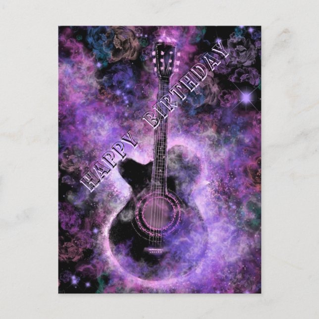 Rock Guitar Musical Happy Birthday Card (Front)