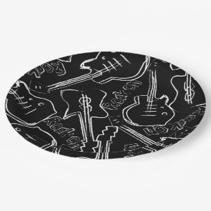Rock guitar paper plate