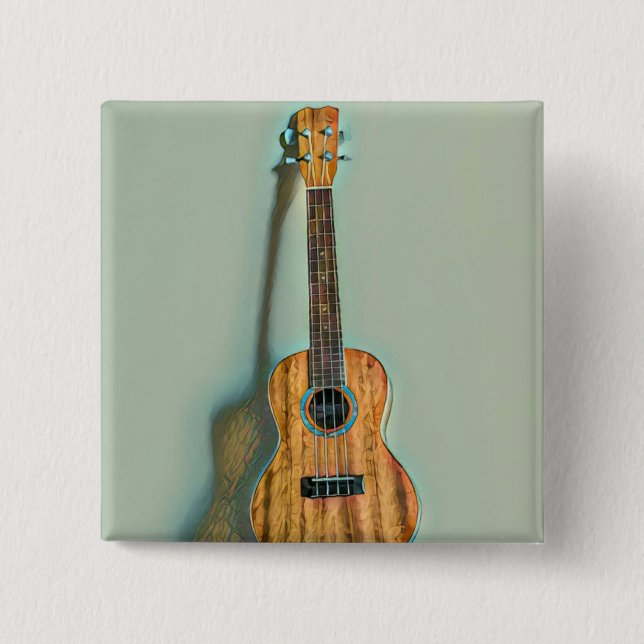Rock guitar player 2 inch square button (Front)