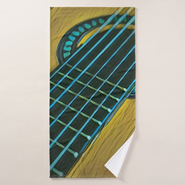 Rock guitar player bath towel set (Bath Towel)