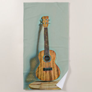 Rock guitar player beach towel