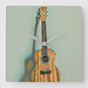 Rock guitar player square wall clock