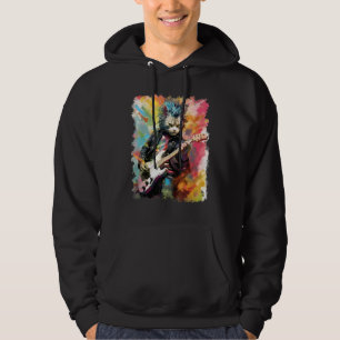 Rock Guitar Ragamuffin Cat Guitarist Hoodie