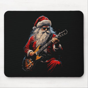 Rock Guitar Santa Claus Playing Guitar - Funny Chr Mouse Pad