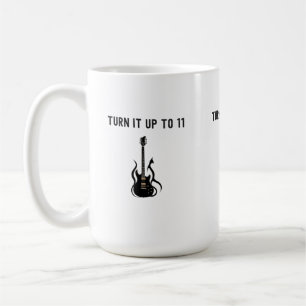 Rock Guitar “Turn It Up to 11” Graphic Design Coffee Mug