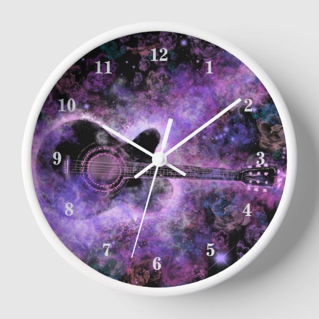 Rock Guitar Wall Clock Rock N Roll Music (Front)