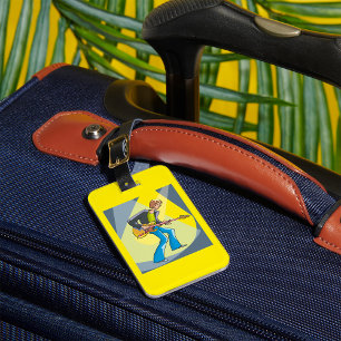 Rock Guitarist 70s Style Musician Luggage Tag