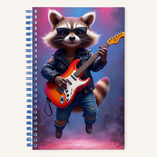 Rock Guitarist, Raccoon, author Natasha Us   Notebook (Front)