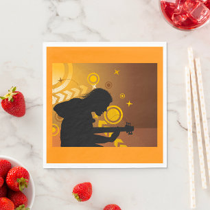 Rock Guitarist Rocker Musician Napkins