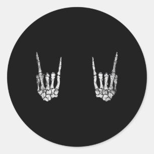 Rock Hand Lazy Halloween Costume Cool Bones 1  Classic Round Sticker
