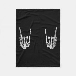 Rock Hand Lazy Halloween Costume Cool Bones 1 Fleece Blanket