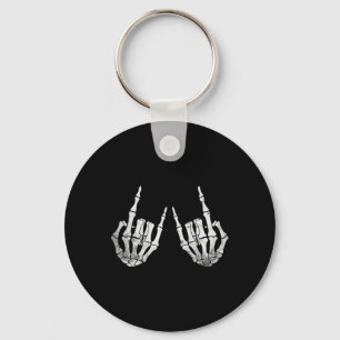 Rock Hand Lazy Halloween Costume Cool Bones Keychain