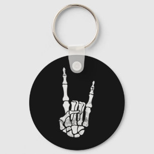 Rock Hand Pocket Lazy Halloween Costume Cool Bones Keychain