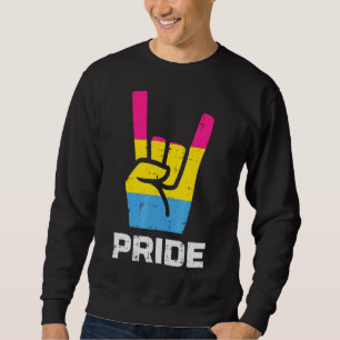 Rock Hand Sign Pansexual Pride Punk Pan Flag Lgbtq Sweatshirt