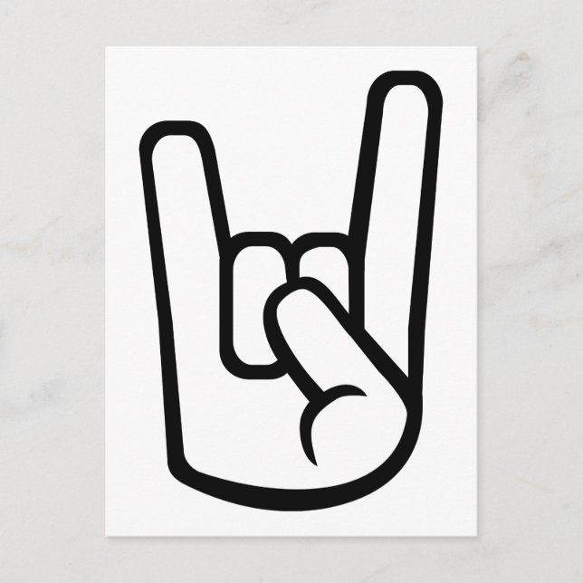 Rock Hand sign Postcard (Front)
