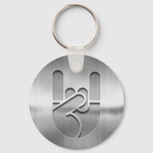 Rock Hand Steel Keychain