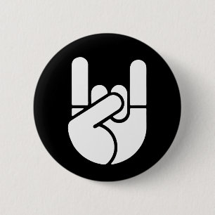 Rock Hand Stencil 2 Inch Round Button