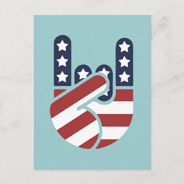 Rock Hand USA Postcard (Front)