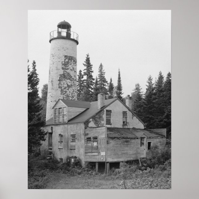 Rock Harbour Lighthouse Poster (Front)