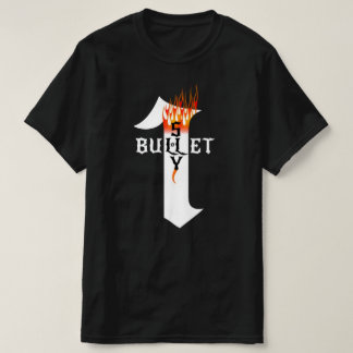 Rock Heavy Metal Musician One Bullet Shy Flames  T-Shirt