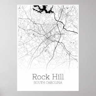 Rock Hill Map - South Carolina - City Map Poster