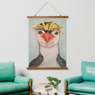 Rock Hopper Penguin  Hanging Tapestry
