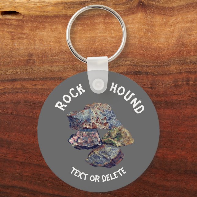 Rock Hound Collectors Personalized Keychain (Front)
