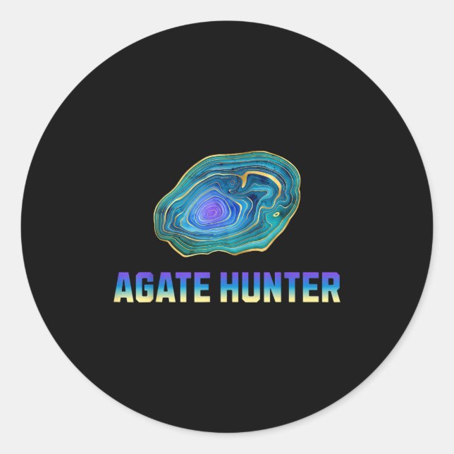 Rock Hunting Rock Collector Agate Geology Agate Hu Classic Round Sticker (Front)