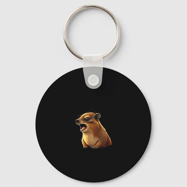 Rock Hyrax Awawa Ew People Funny Groundhog Die  Keychain (Front)