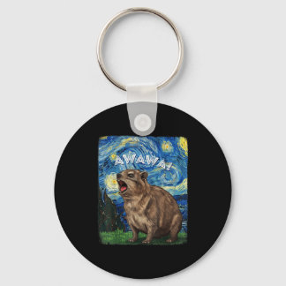 Rock Hyrax Awawa Funny Groundhog Starry Night Van  Keychain