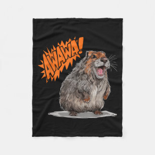 Rock Hyrax Lover Awawa Funny Groundhog Die Animal Fleece Blanket