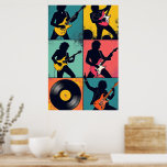 Rock Icon Pop Art Poster – Bold 6-Panel Grid<br><div class="desc">Turn up the volume on your space with this striking pop art tribute to rock culture, where bold colour and iconic imagery come together in a powerful visual anthem. Featuring a dynamic grid layout, this artwork showcases stylized illustrations of rock’s most timeless symbols — electric guitars, vinyl records, leather jackets,...</div>