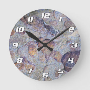 Rock Iron Ore Stone with Numbers Round Clock