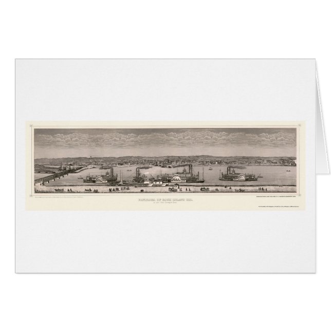 Rock Island, IL Panoramic Map - 1874 (Front Horizontal)